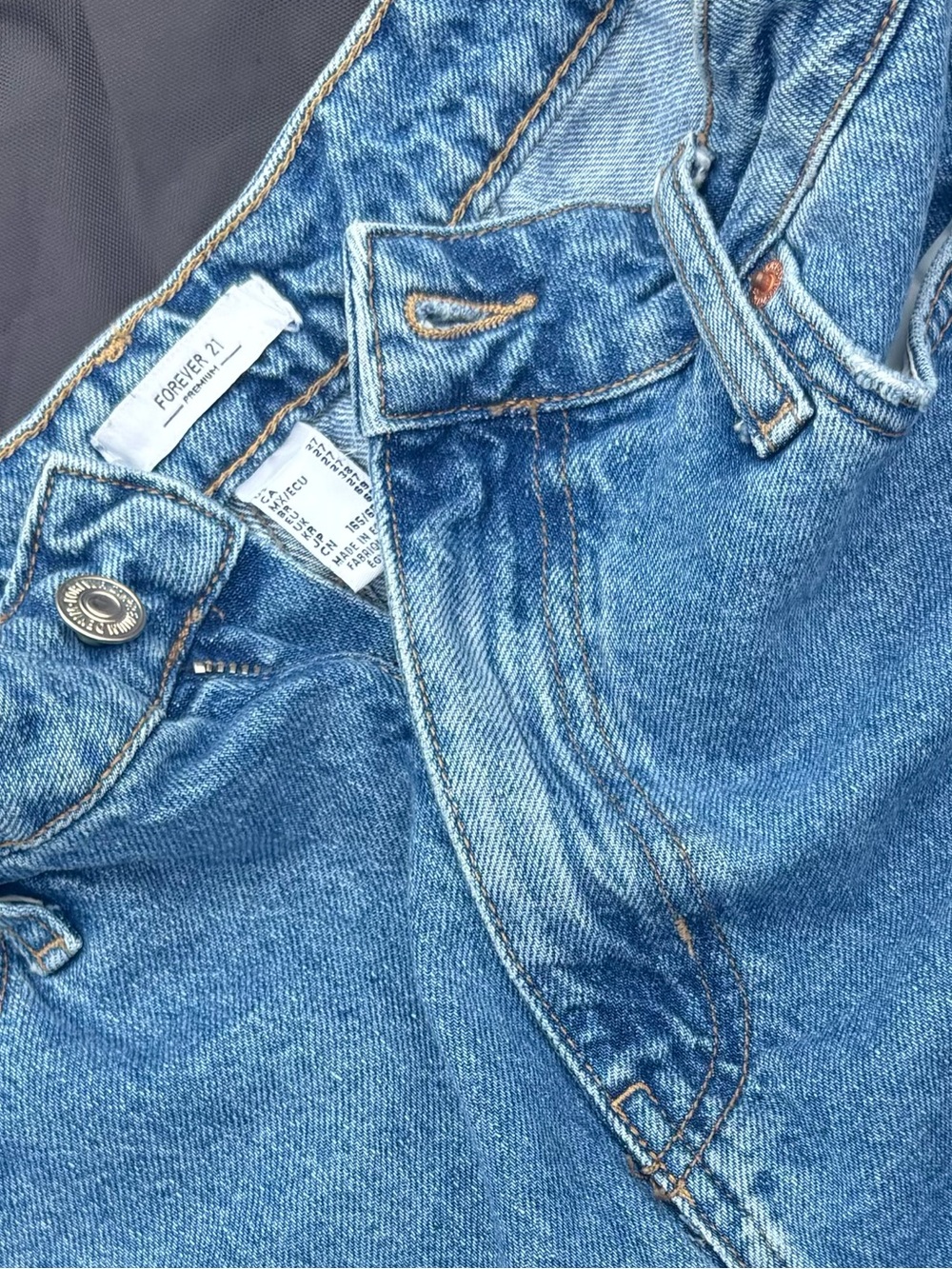 Forever 21 Distressed Light Blue High-Rise Jean Shorts